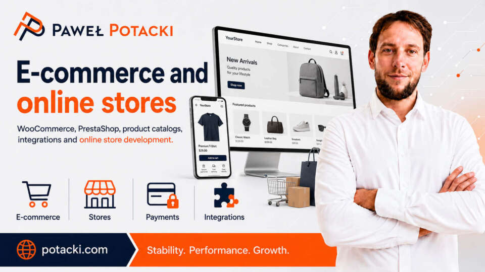 E-commerce and online stores: WooCommerce, PrestaShop, product catalogs and integrations
